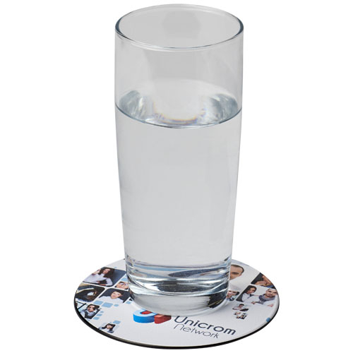 Sous-verre publicitaire rond - Brite-Mat Noir