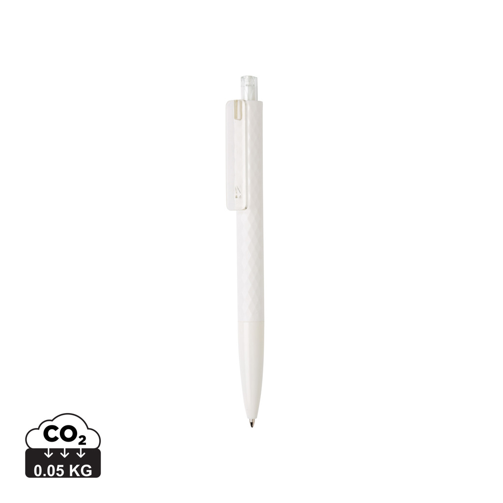 Stylo publicitaire X3 motif géométrique Blanc