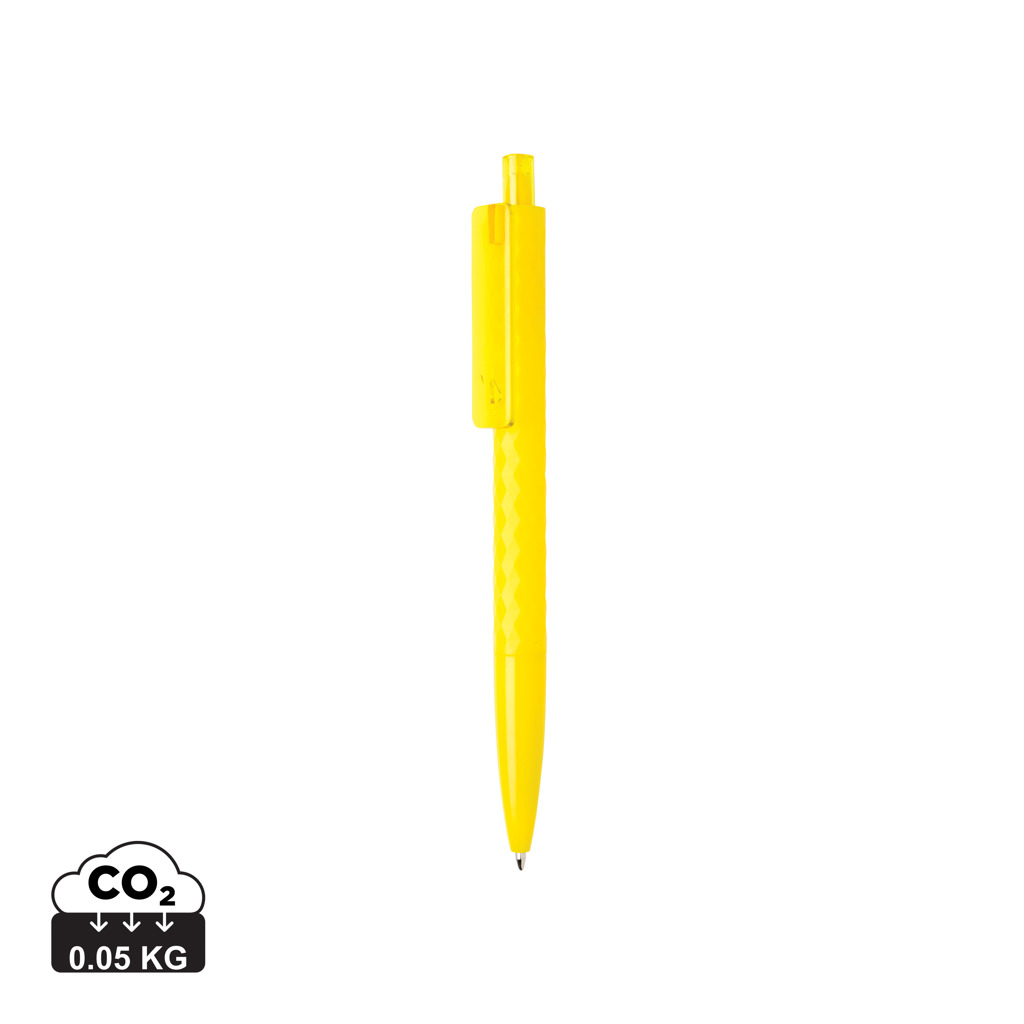 Stylo publicitaire X3 motif géométrique Jaune