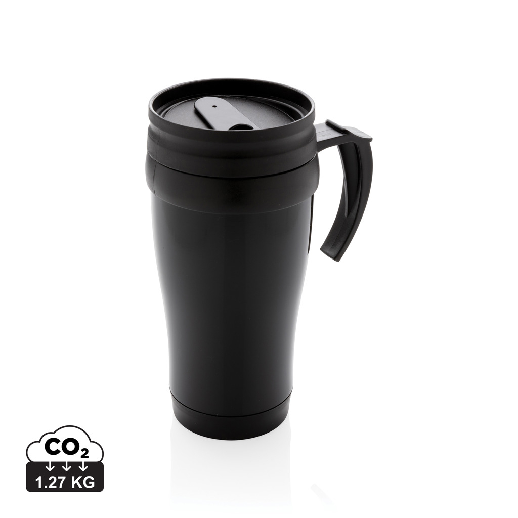 Mug publicitaire en acier inoxydable 350 ml Noir