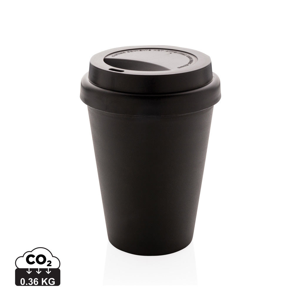 Mug publicitaire en PP recyclable à double paroi 300 ml Noir