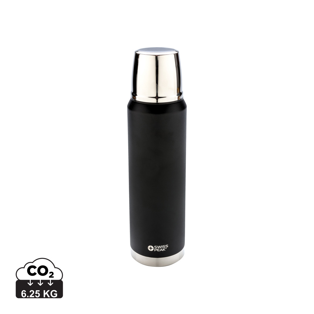 Bouteille isotherme publicitaire 1 L - Swiss Peak Elite Noir