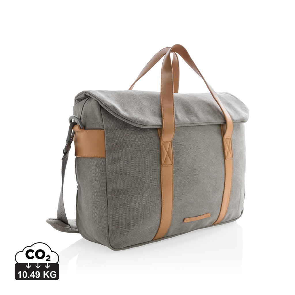 Sacoche publicitaire en toile pour ordinateur 15" Gris