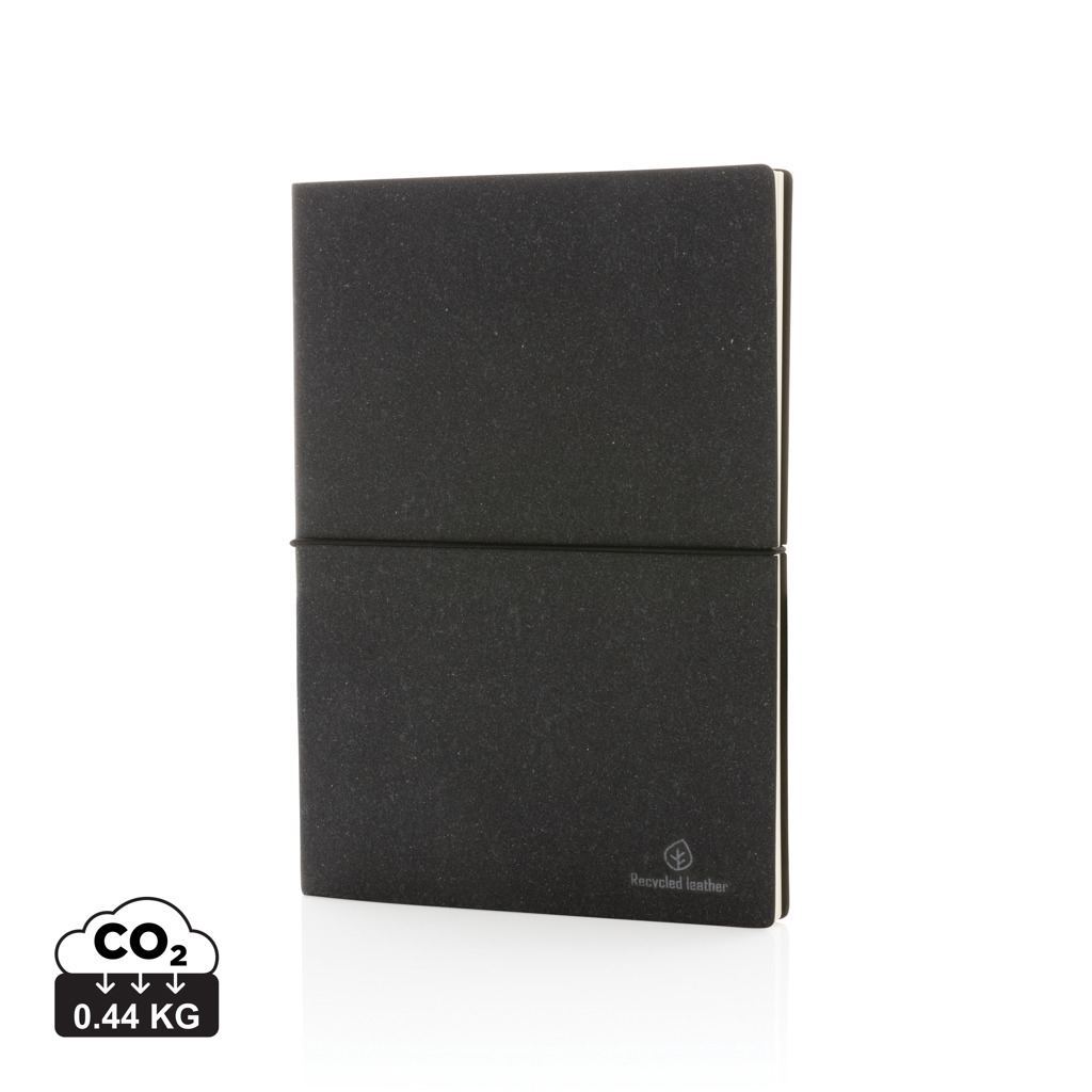Carnet de notes personnalisable en cuir recyclé - A5 Gris