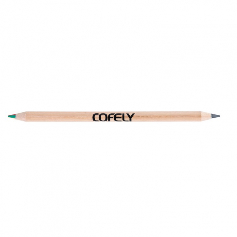Crayon de couleur publicitaire bicolor/graphite 17.6 cm
