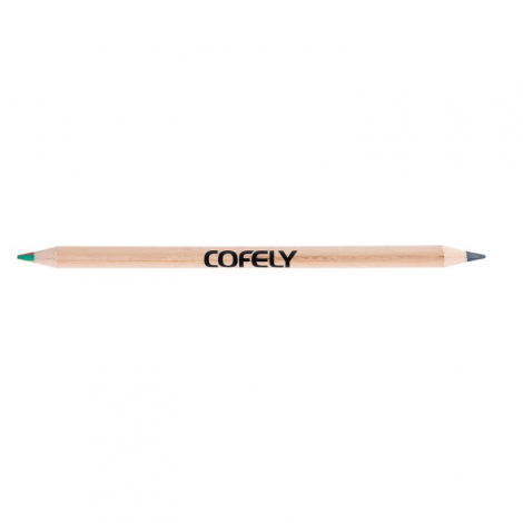 Crayon de couleur publicitaire bicolor/graphite 17.6 cm