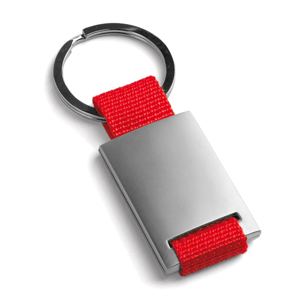 Porte-clés en métal publicitaire Rouge
