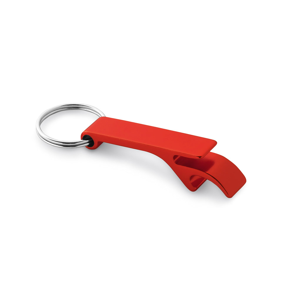 Porte-clés décapsuleur publicitaire Rouge