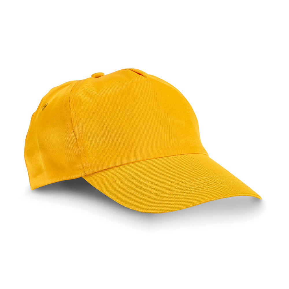 Casquette publicitaire réglable en coton 5 panneaux Jaune
