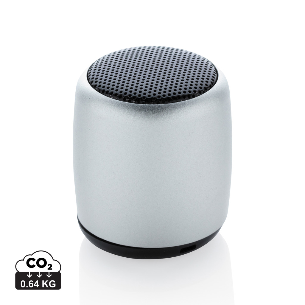 Mini enceinte personnalisée sans fil en aluminium Argent
