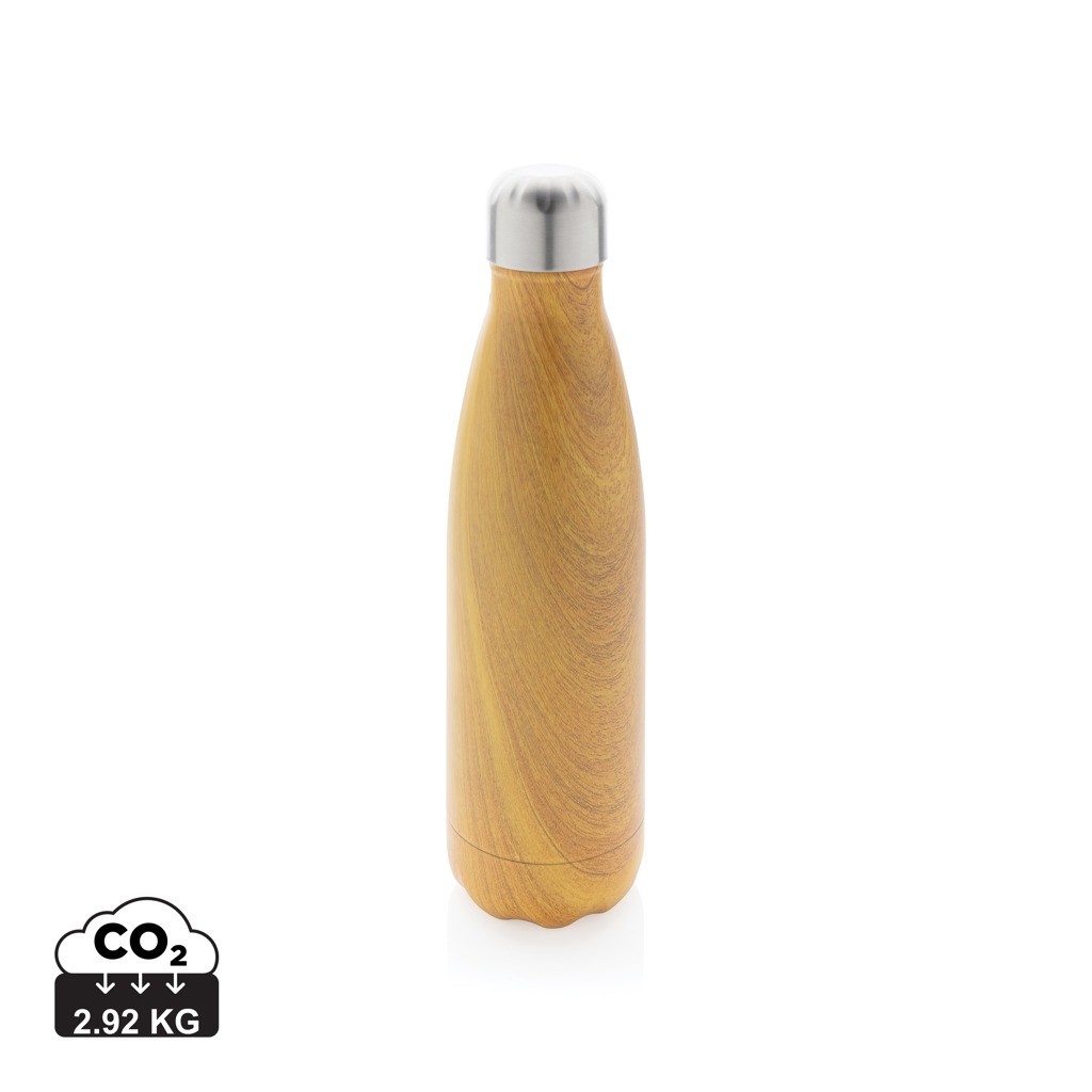 Bouteille isotherme personnalisée effet bois 500 ml Jaune