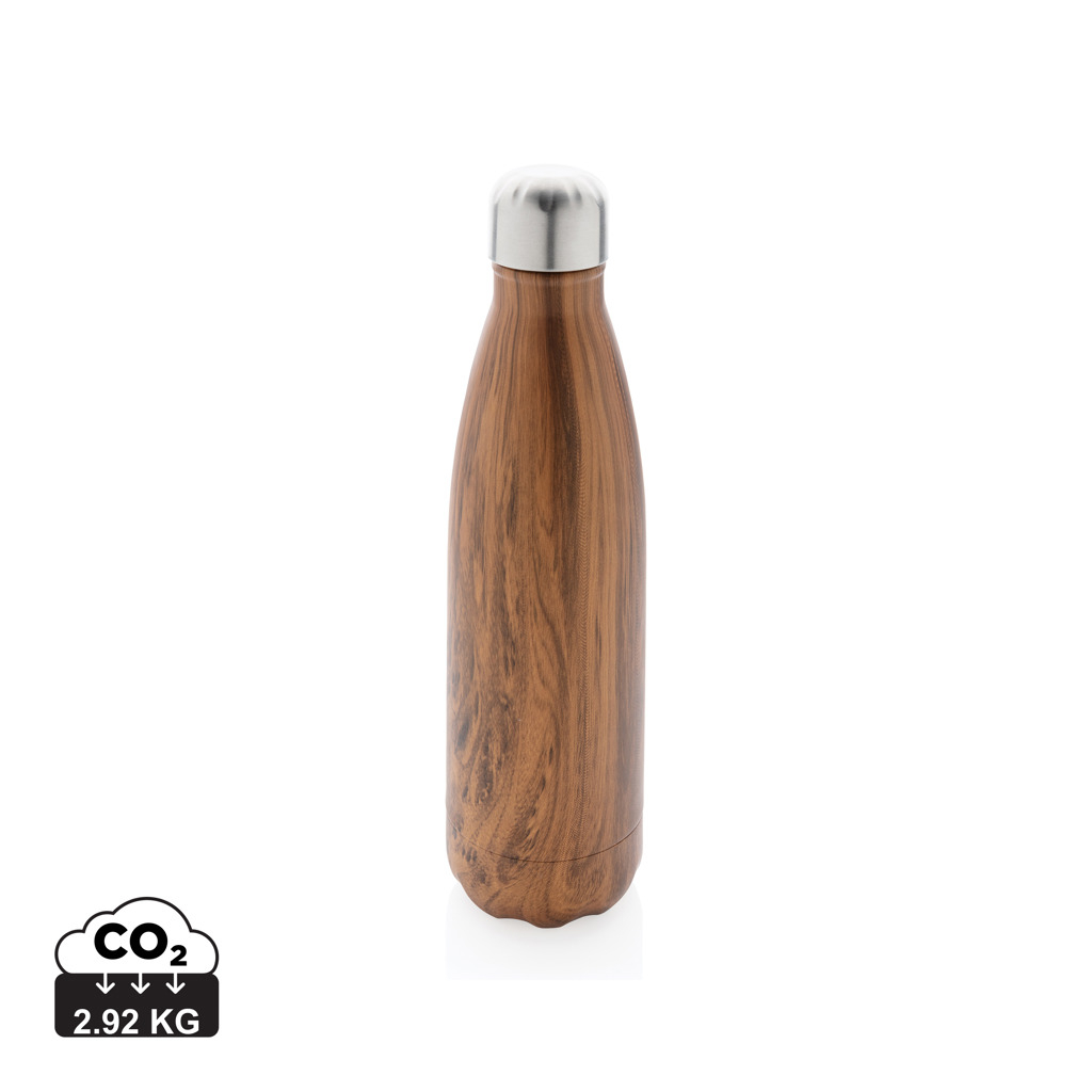 Bouteille isotherme personnalisée effet bois 500 ml Marron