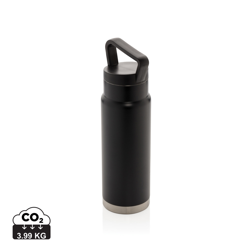 Bouteille isotherme publicitaire étanche avec poignée 650 ml Noir