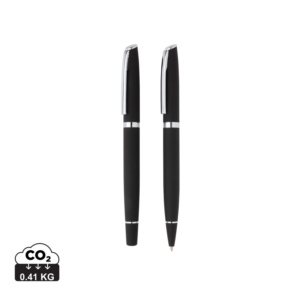 Set stylos publicitaire Deluxe Noir
