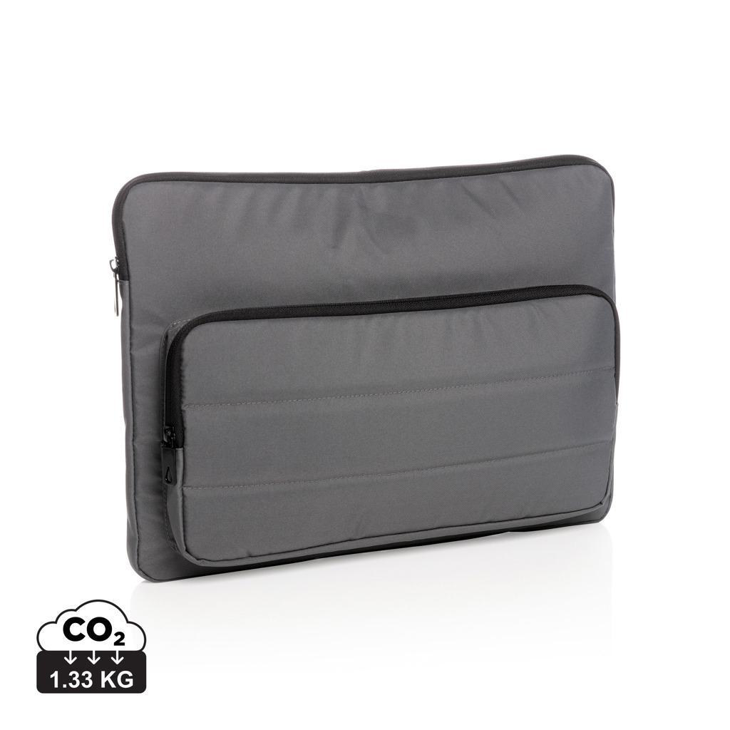 Housse ordinateur 15,6 pouces publicitaire en rPET anthracite