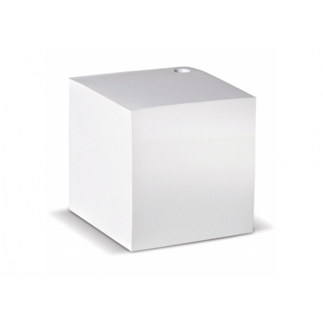 Cube papier publicitaire blanc avec trou 10 x 10 cm