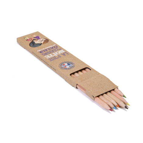 Etui publicitaire 6 ou 12 crayons sans vernis 17.6 cm