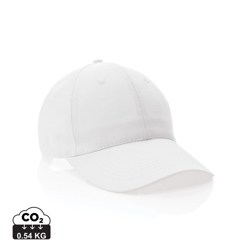 Casquette 6 pans coton recyclé 190 g publicitaire Impact Blanc