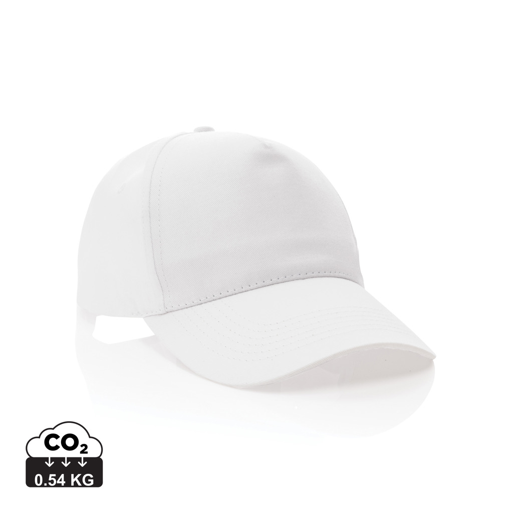 Casquette à personnaliser coton recyclé 5 pans Impact AWARE™ Blanc
