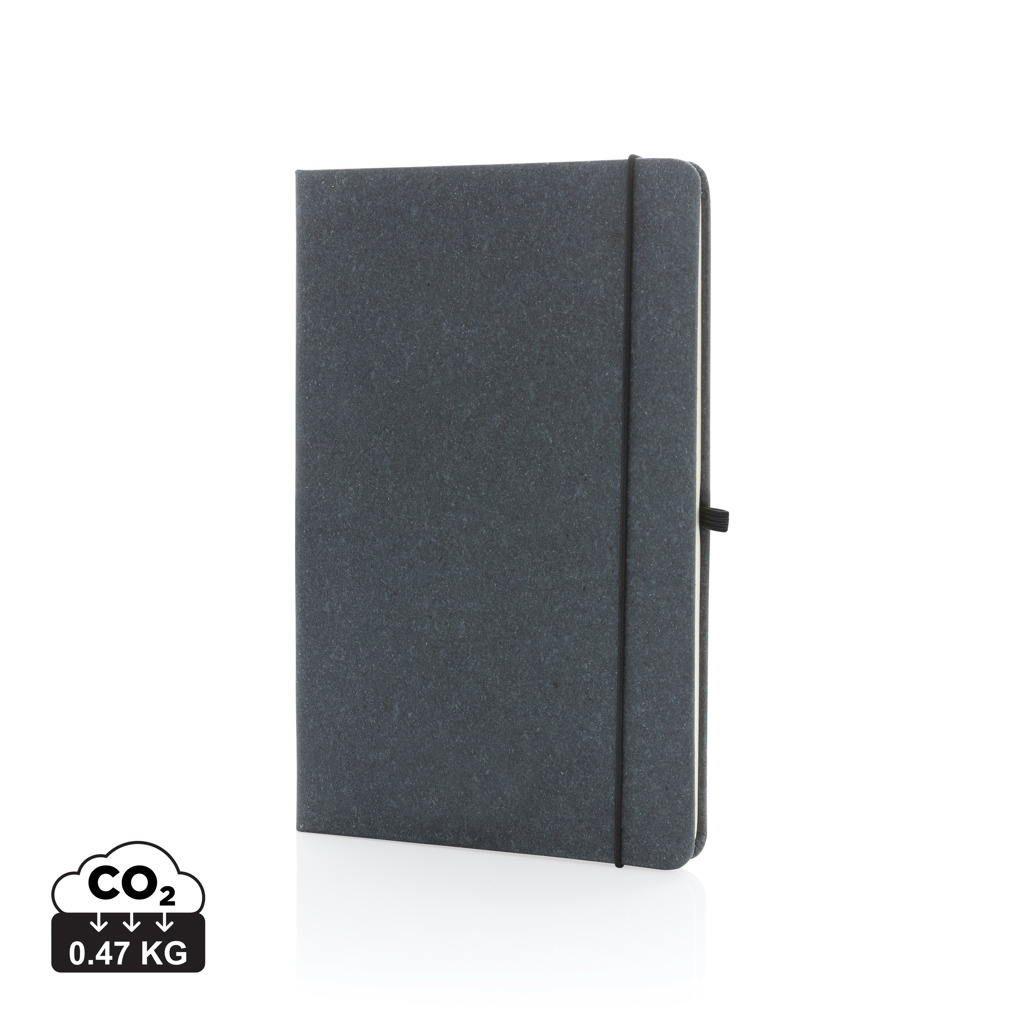 Carnet A5 en cuir recyclé publicitaire Gris