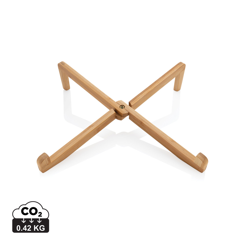 Support publicitaire ordinateur tablette en bambou Marron