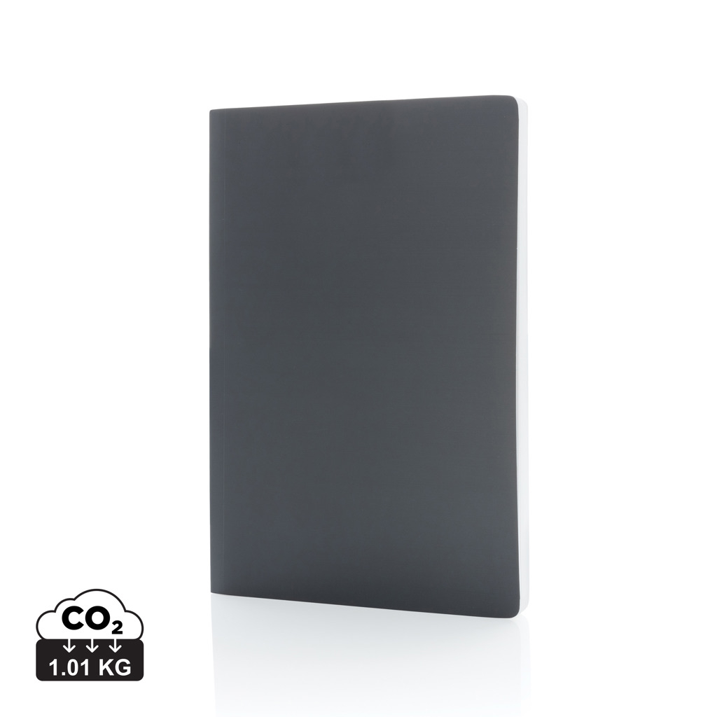 Carnet en papier minéral A5 promotionnel anthracite