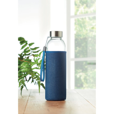 Bouteille personnalisée 500 ml en verre et jean UTAH DENIM