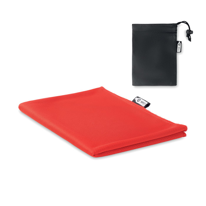 Serviette de sport publicitaire en PET recyclé TUKO Rouge