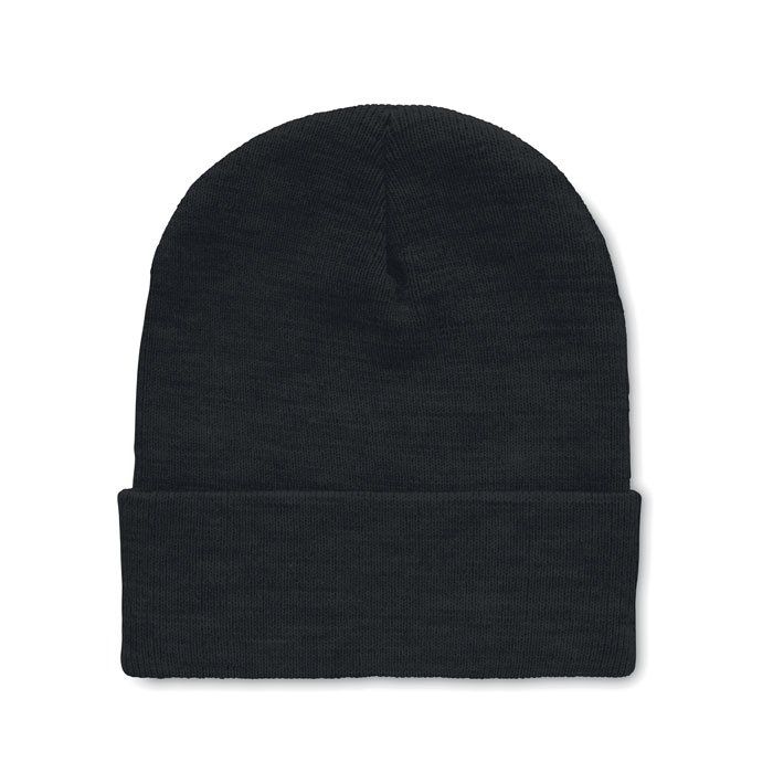 Bonnet en PET recyclé avec revers personnalisé POLO Noir