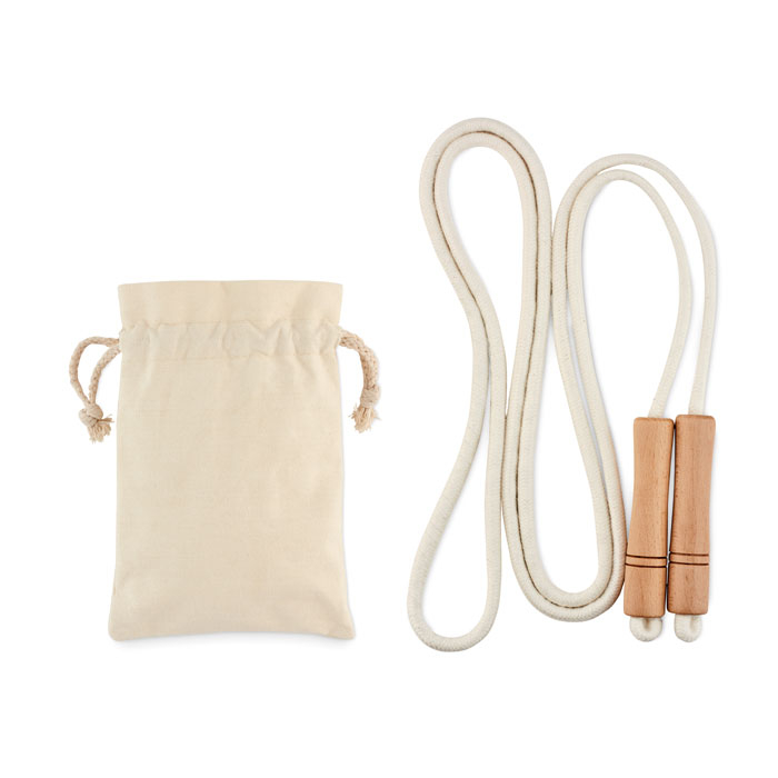 Corde à sauter promotionnelle en coton JUMP Beige