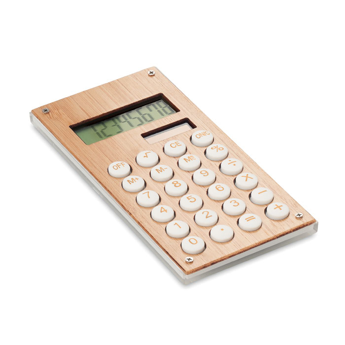 Calculatrice solaire personnalisée CALCUBAM Bois