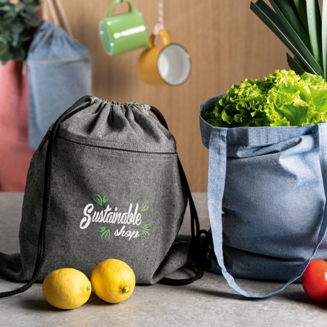 Gym bag en toile coton recyclé publicitaire 140g - CHANCERY