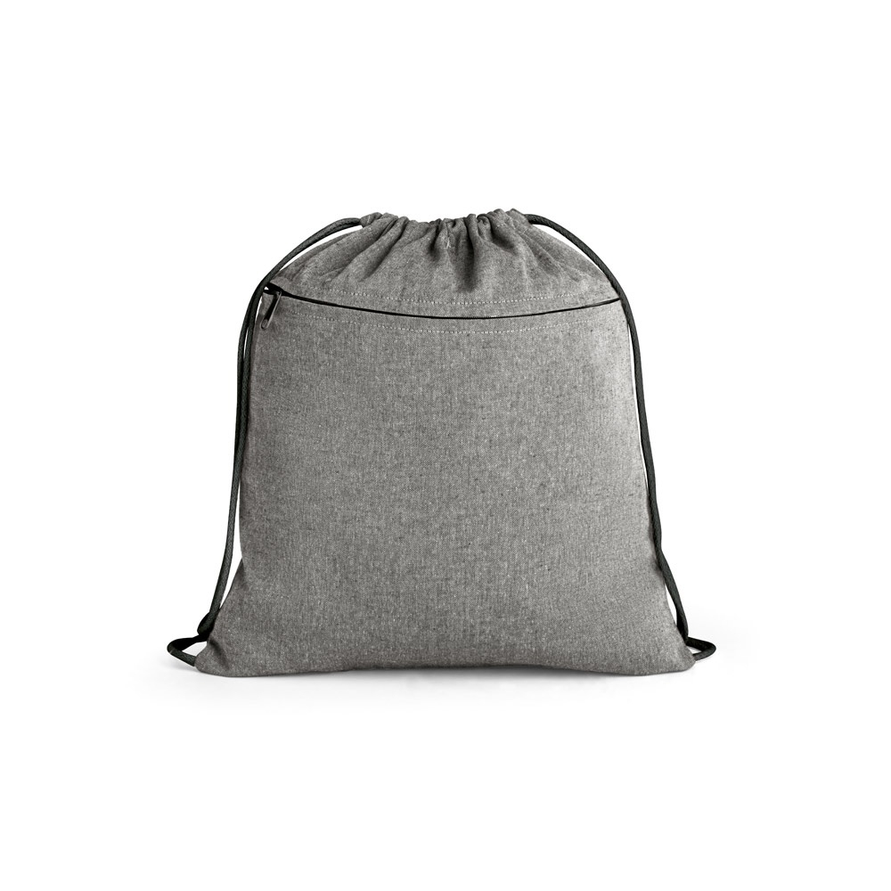 Gym bag en toile coton recyclé publicitaire 140g - CHANCERY Noir