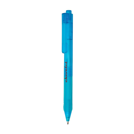 Stylo bille publicitaire givré avec grip silicone X9