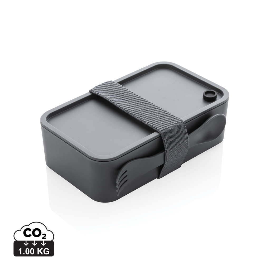 Boîte repas publicitaire avec cuichette 1,2 L anthracite