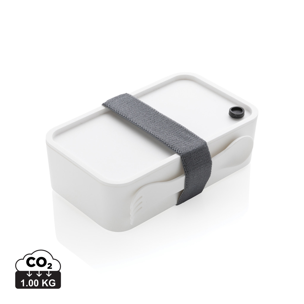 Boîte repas publicitaire avec cuichette 1,2 L Blanc