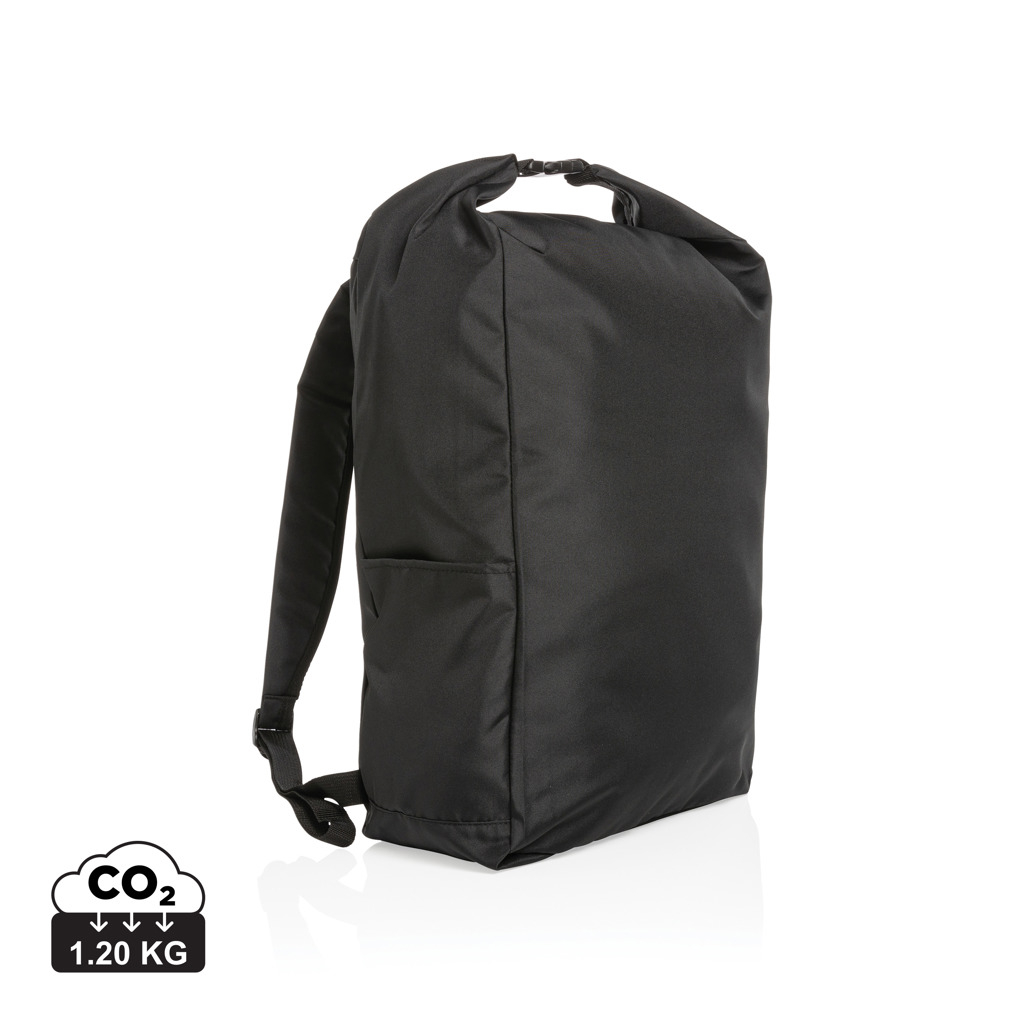 Sac rolltop publicitaire en rPET Impact Noir