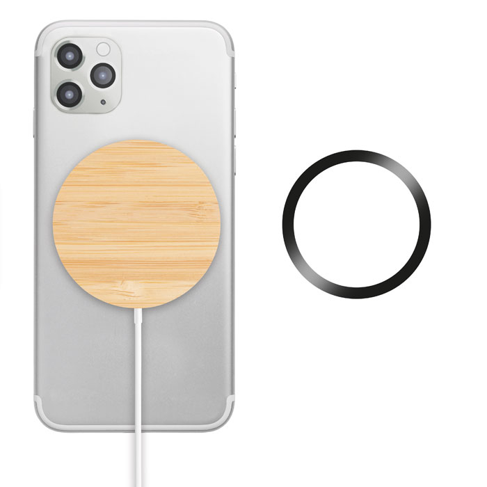 Chargeur sans fil magnétique personnalisé RUNDO MAG Bois