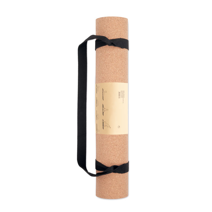 Tapis de yoga publicitaire en liège SAVASANA Beige