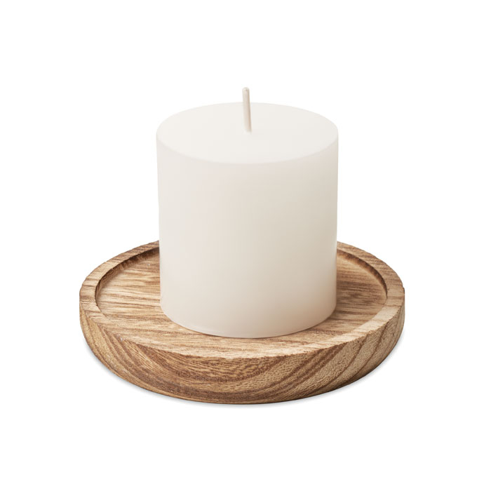 Bougeoir personnalisé avec bougie vanille PENTAS Bois