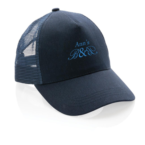 Casquette trucker publicitaire en coton recyclé 5 pans