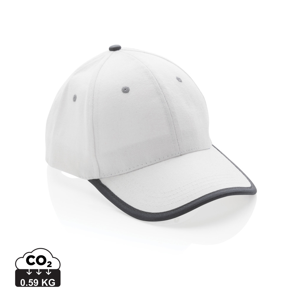 Casquette sandwich personnalisée coton recyclé 6 pans Impact Blanc