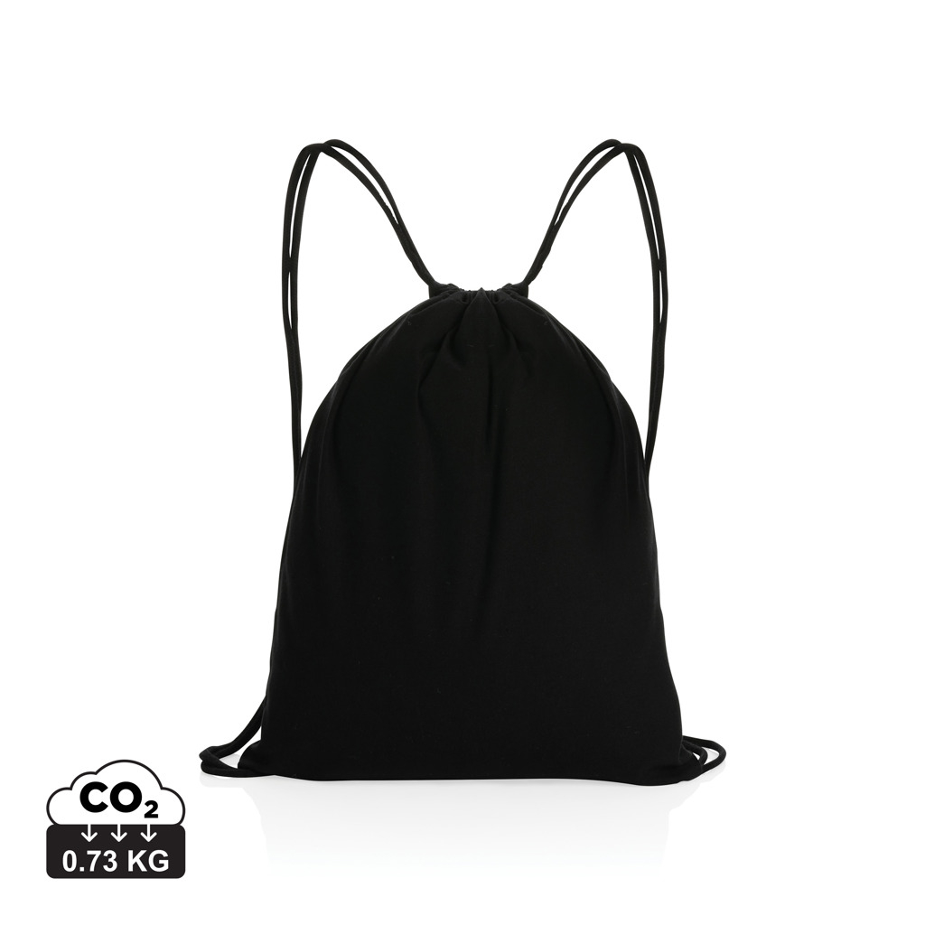 Gym bag personnalisé en coton recyclé 145 gr Impact Noir