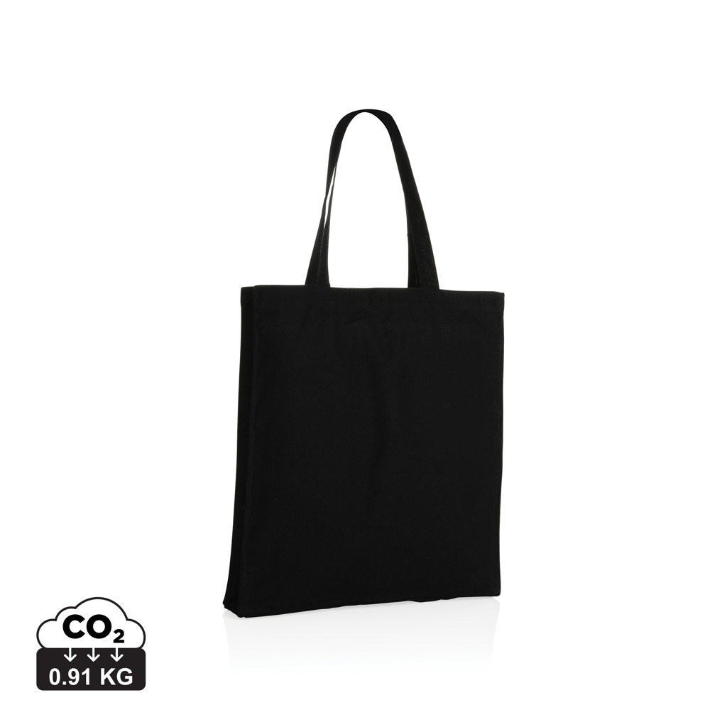 Tote bag soufflet coton recyclé publicitaire 145g Impact Noir