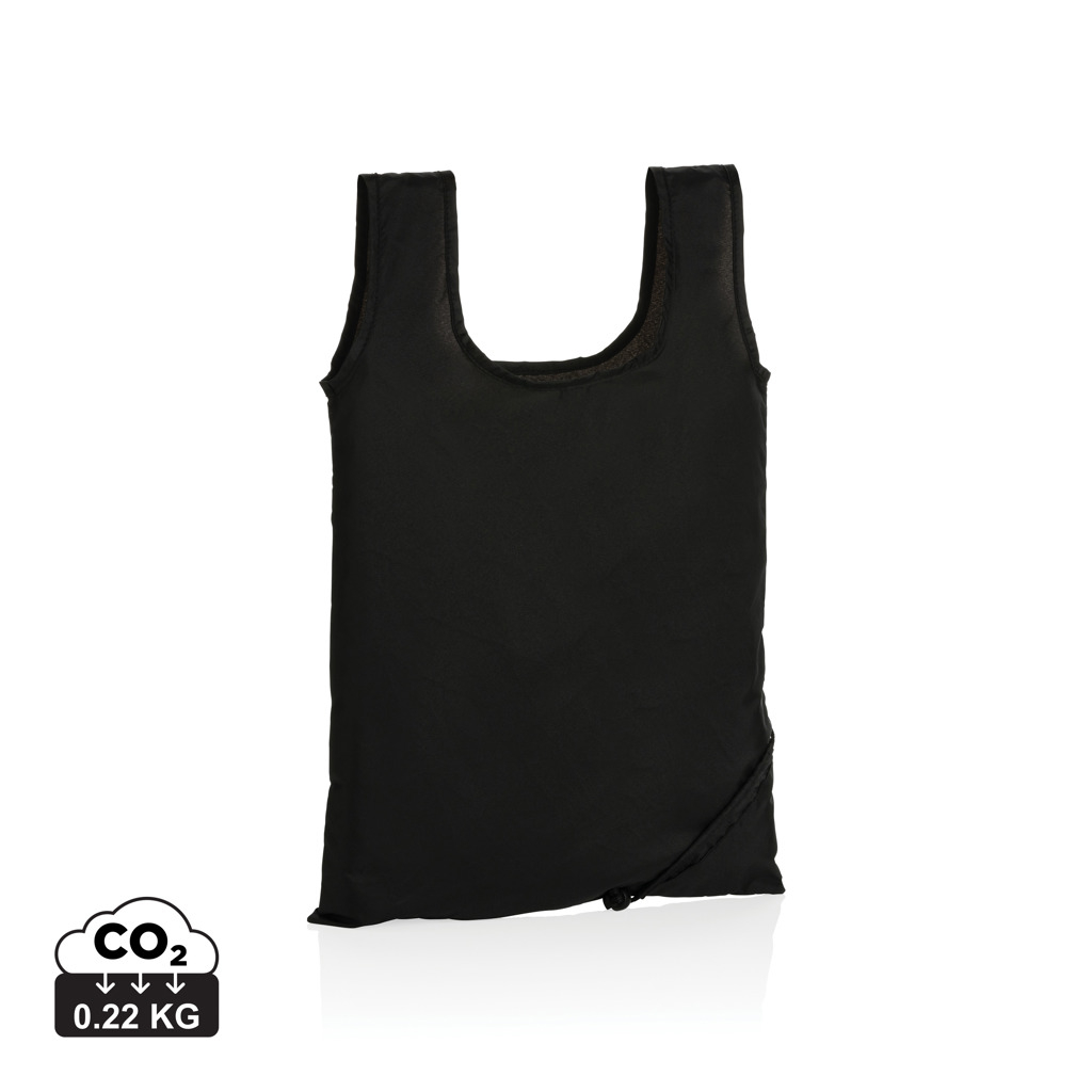 Sac shopping pliable rPET personnalisé 190T - Impact Noir