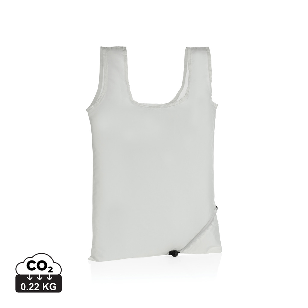 Sac shopping pliable rPET personnalisé 190T - Impact Blanc