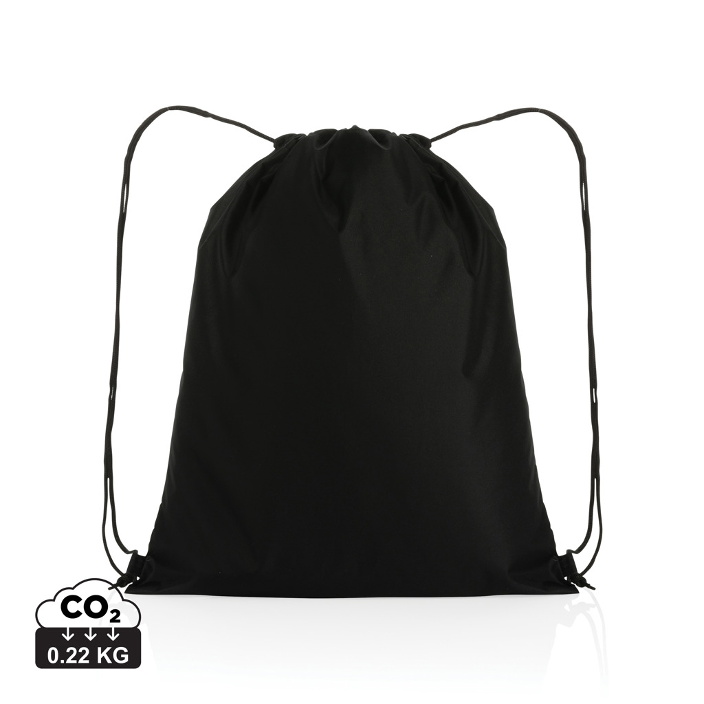 Sac cordelettes rPET 190T publicitaire Impact Noir