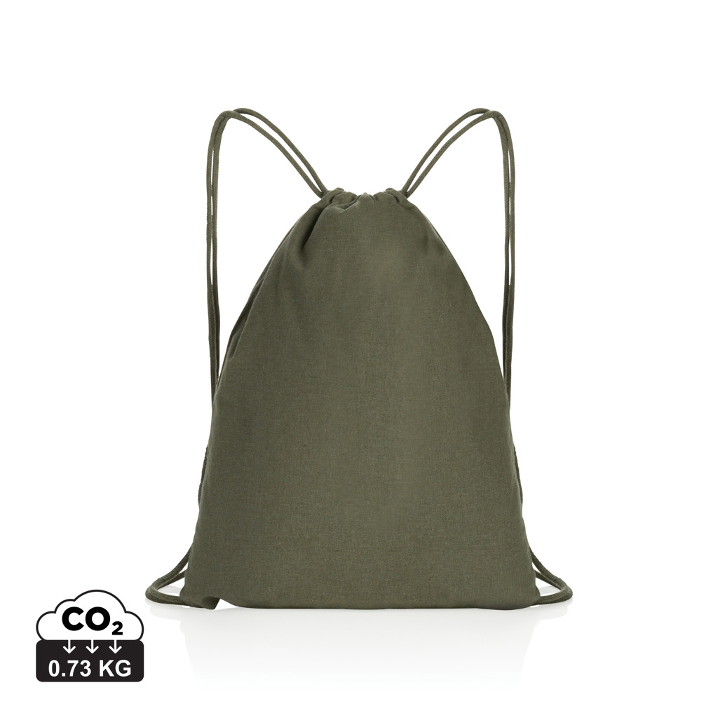 Gym bag personnalisé en coton recyclé 145 gr Impact Vert
