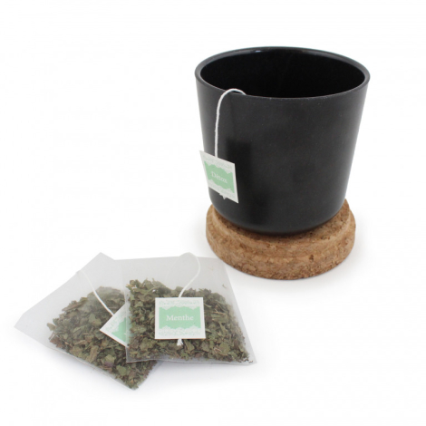 Gobelet réutilisable personnalisé avec sachet de thé