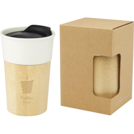 Tasse personnalisée porcelaine et bambou 320 ml Pereira